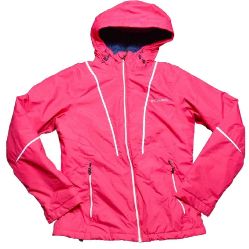 Columbia Women's Thermal Coil Hooded Ski Jacket Pink Zip Coat Parka No Size Tag